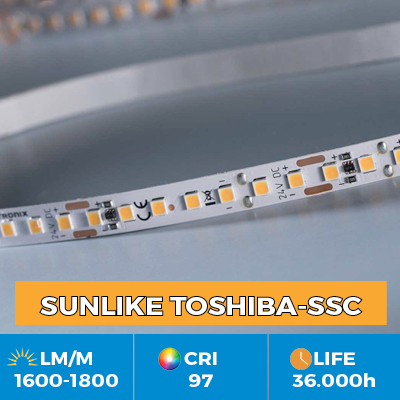 Benzi Flexibile Profesionale LumiFlex700 LED Toshiba-SSC SunLike TRI-R CRI97+, flux luminos pana la 1800 lm/m